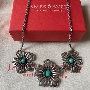 Retired James Avery Turquoise Floral Necklace